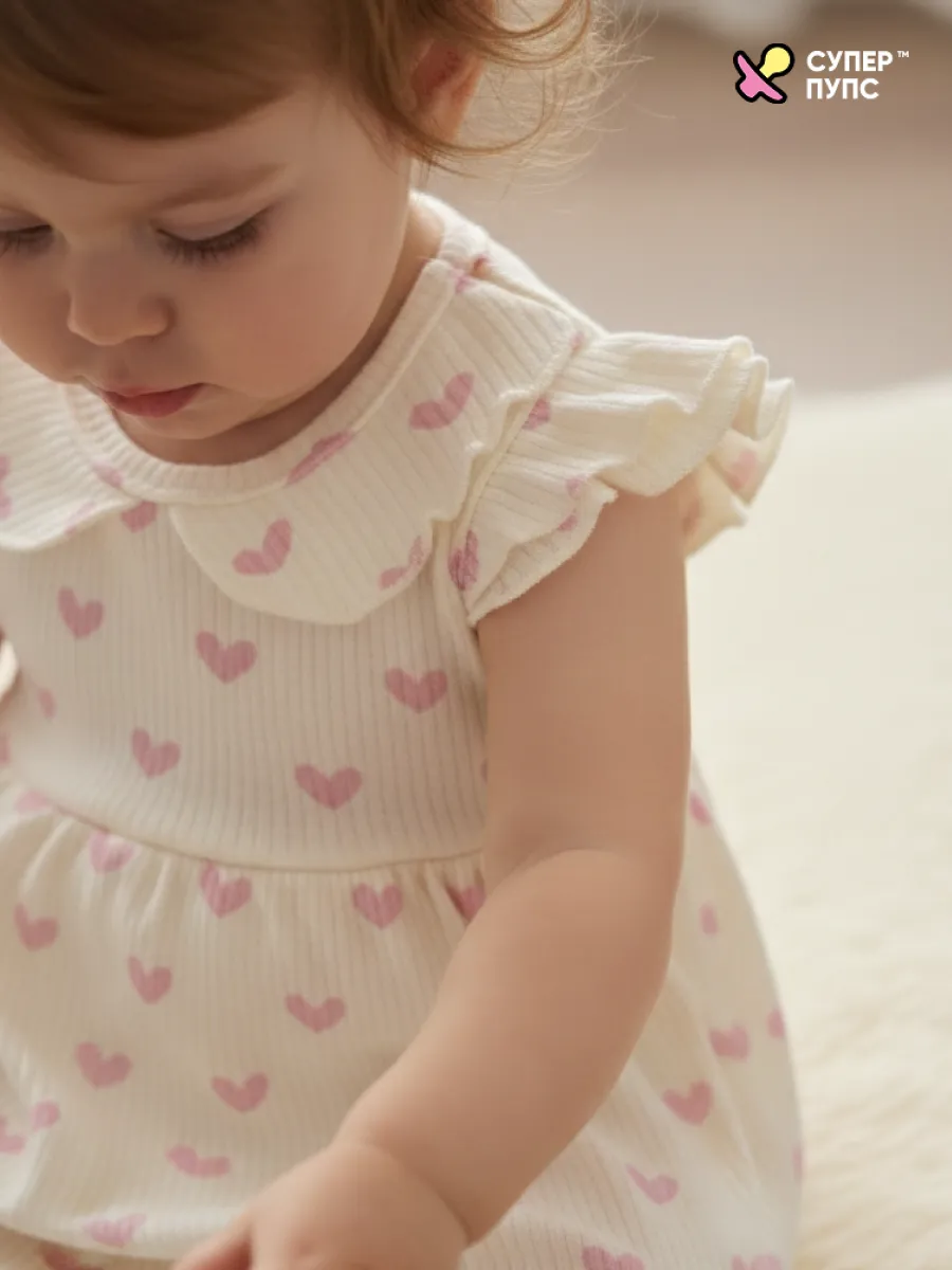 Боди-платье Супер Пупс бд/платье/2крыл/розовыесердца - фото 13