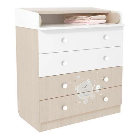 Комод Polini kids French 1580 Teddy Белый-Дуб пастельный