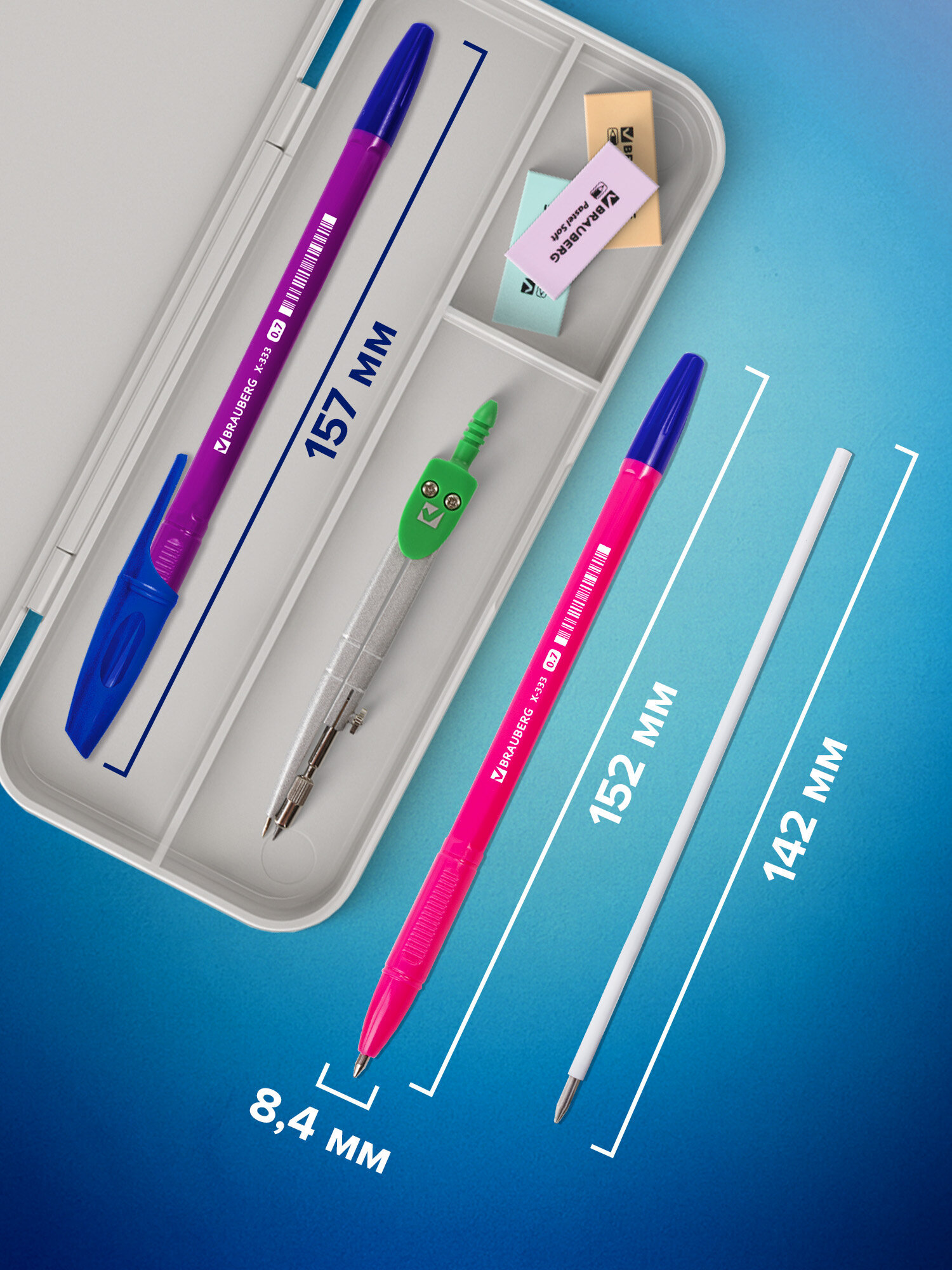 Ручка шариковая Brauberg 50 шт. - фото 6