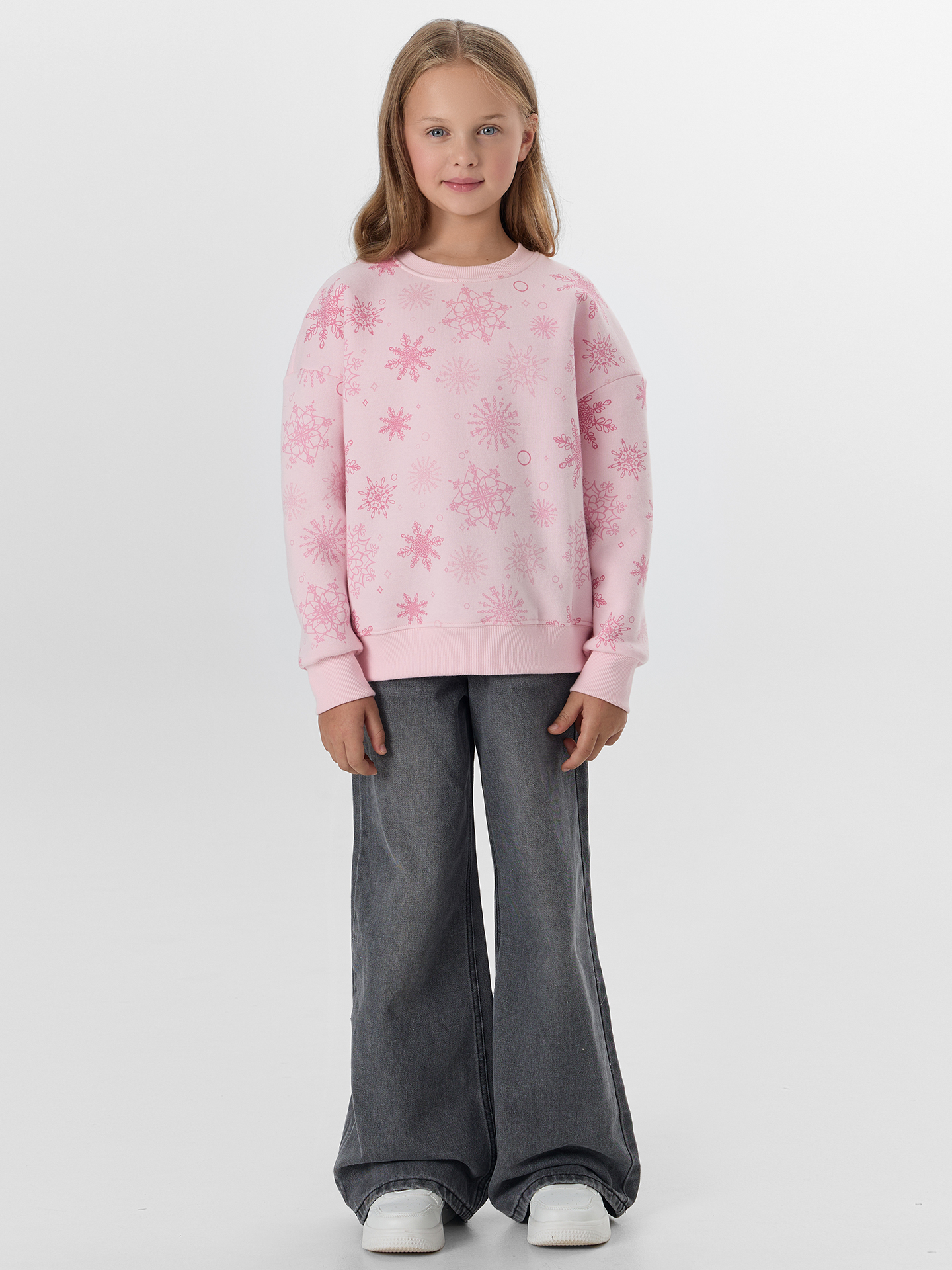 Свитшот Mark Formelle (Марк Формэль) 127897/1/снежинки на розовом нектаре - фото 3