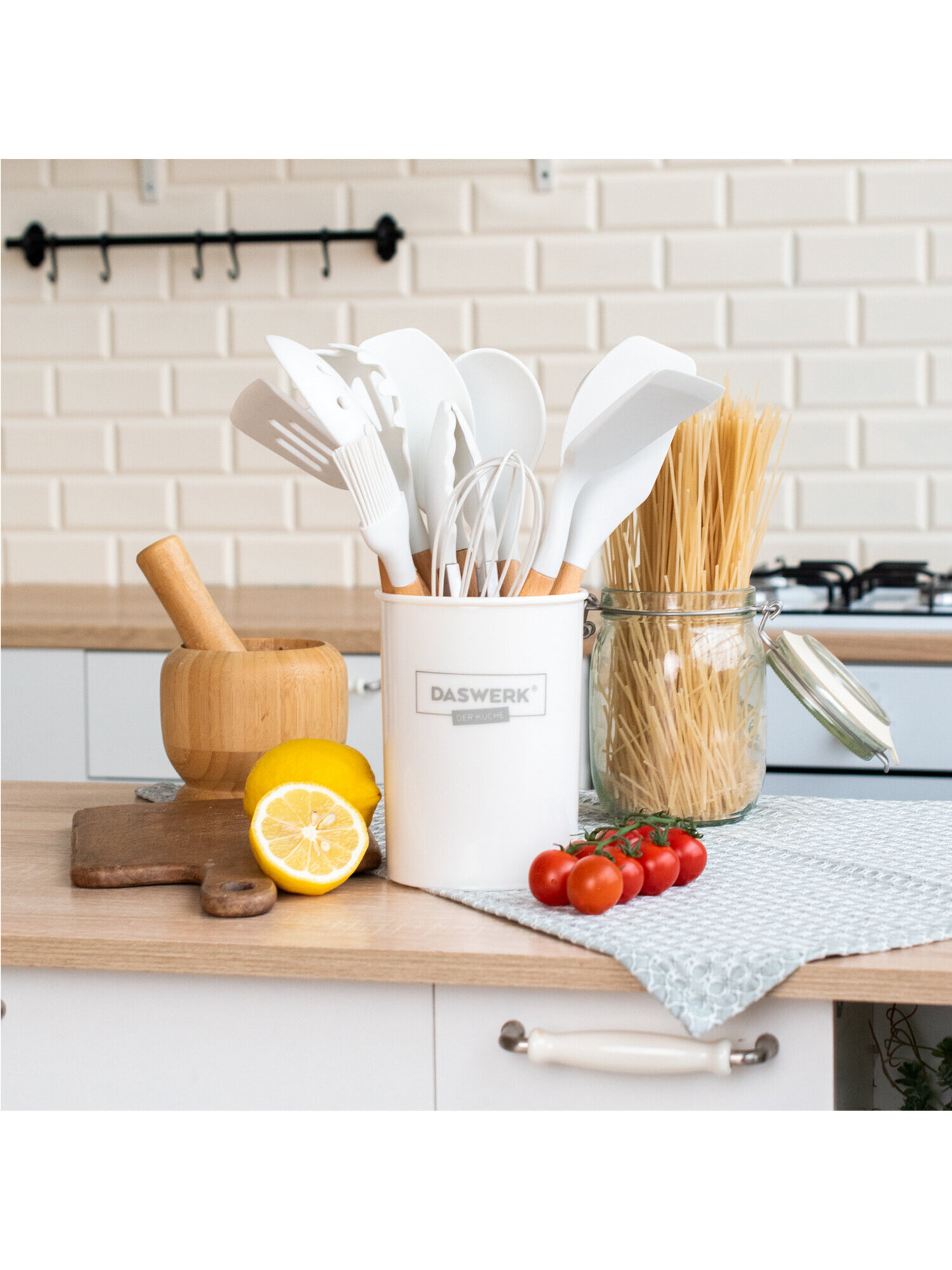 Набор кухонных принадлежностей DASWERK силиконовые с деревянными ручками 12 в 1 - фото 8