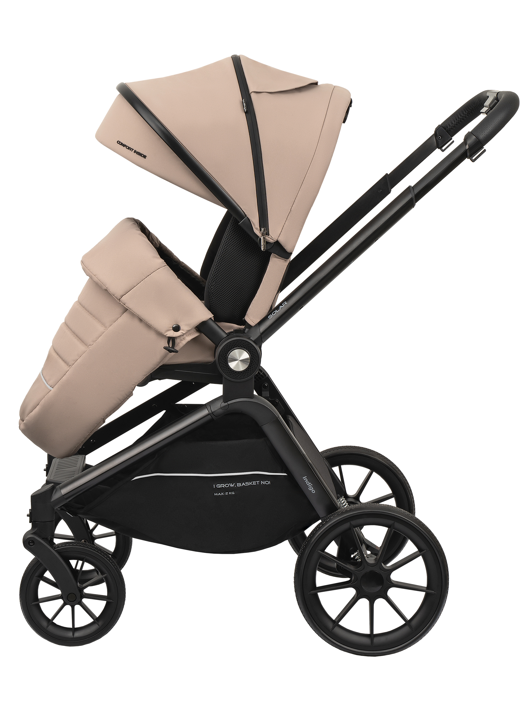 Коляска 2в1 Indigo Solar бежевый - фото 11