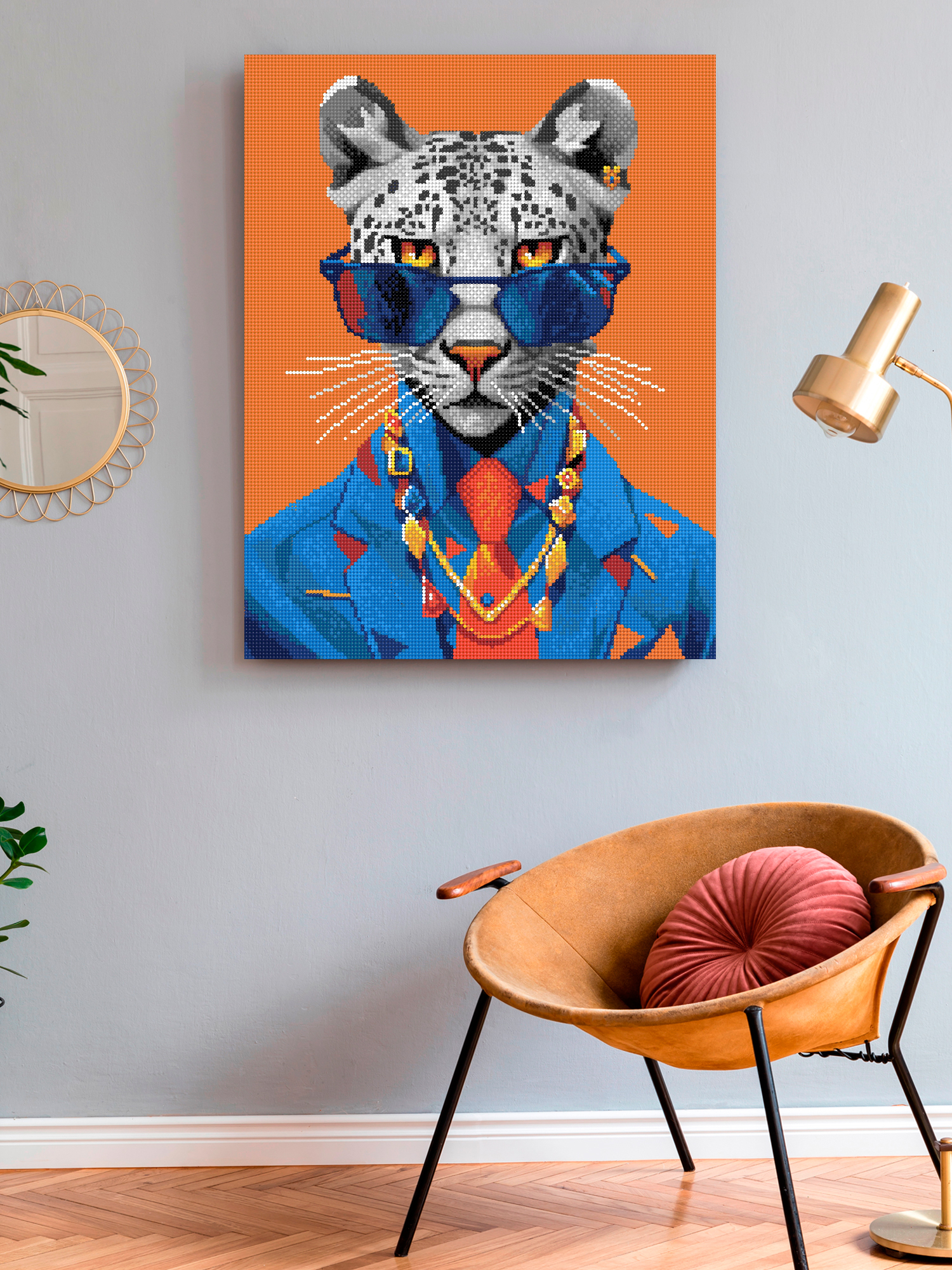Алмазная мозаика Art on Canvas Модный снежный барс в ассортименте - фото 3
