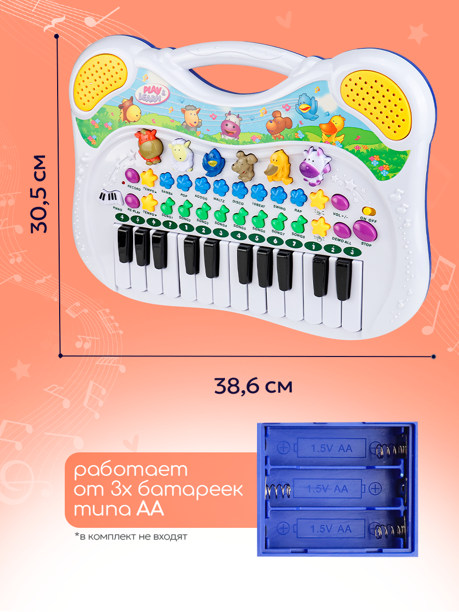 Игрушка музыкальная Рыжий кот пианино - фото 2