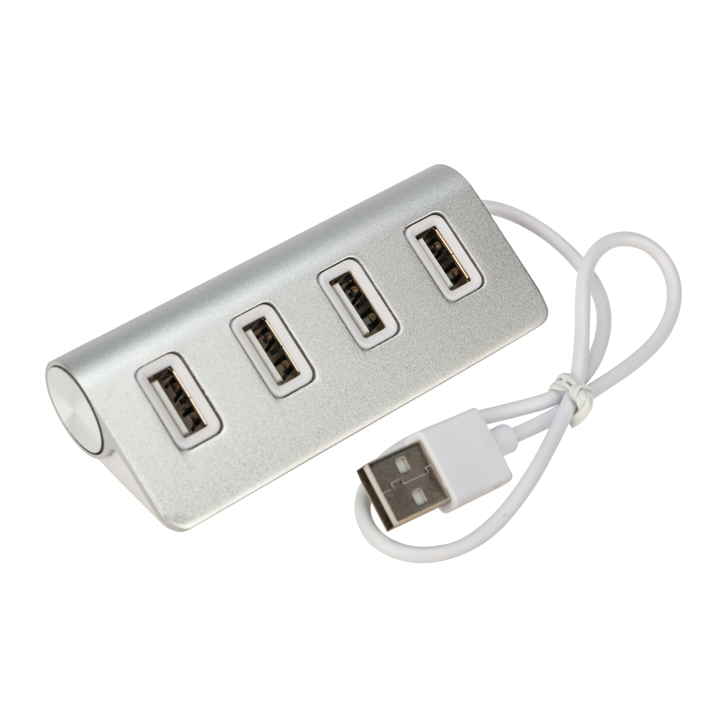 Разветвитель REXANT USB 2.0 на 4 порта серебристый - фото 1
