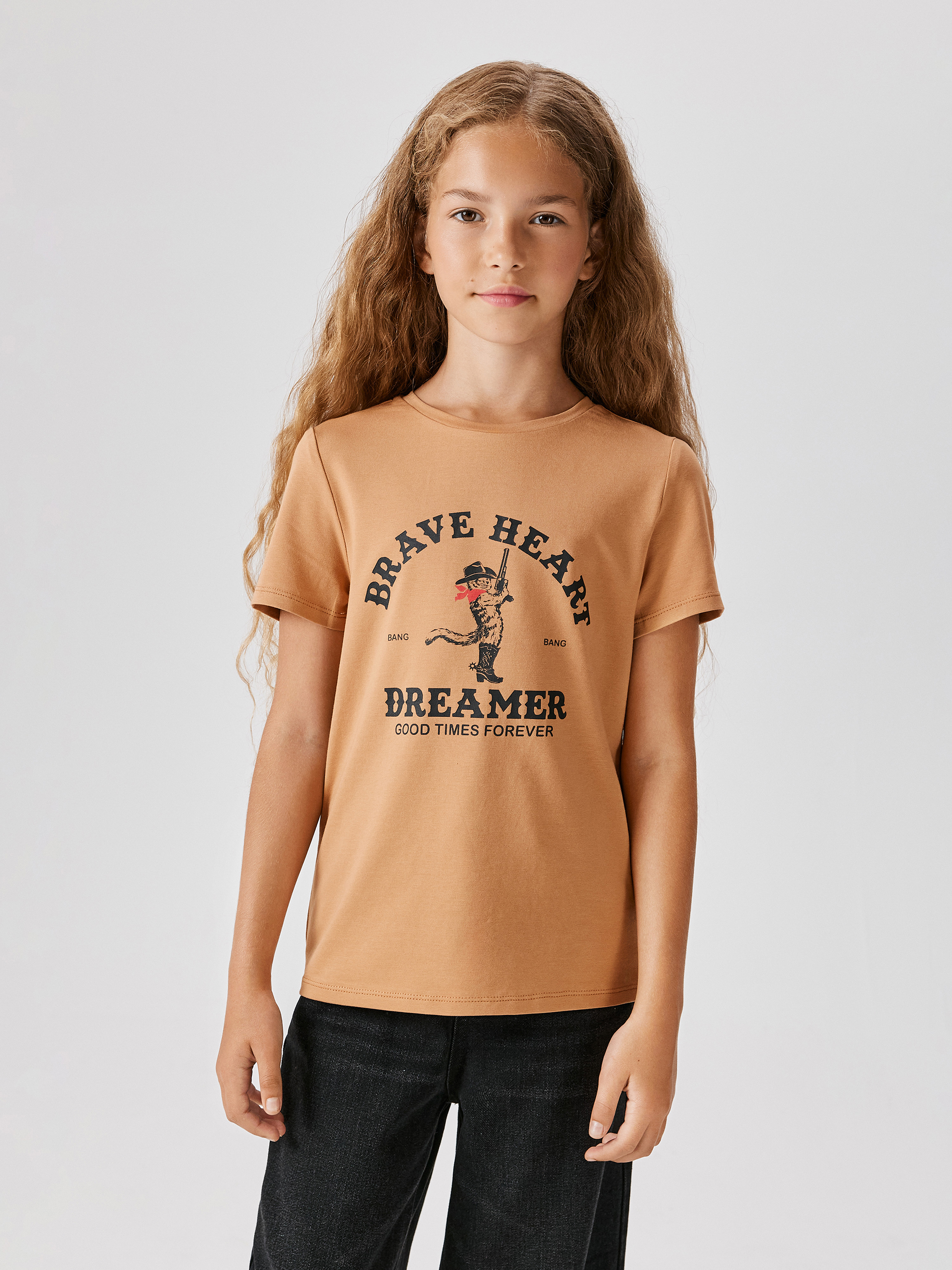 Изображение товара Детская футболка для девочки Acoola 164 с принтом и комфортной посадкой