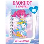 Блокнот Проф-Пресс в клетку А6 на гребне. Dreamy 48 лист.