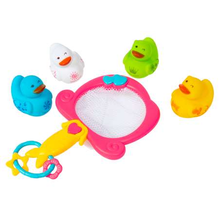 Игрушка Bondibon для ванной Сачок и 4 утенка
