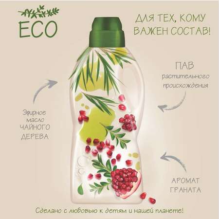 Средство для мытья пола в детских комнатах Солнце и луна Eco 1л