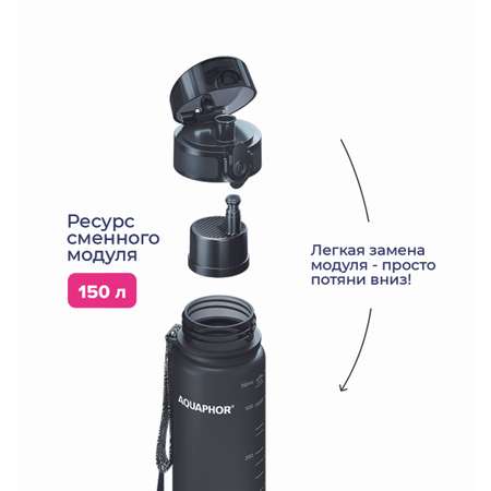 Бутылка-фильтр Аквафор 350 мл черная
