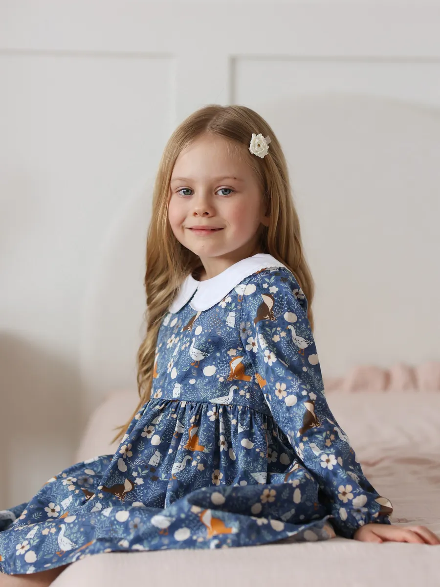 Платье Leli dress с_воротником_синее - фото 7