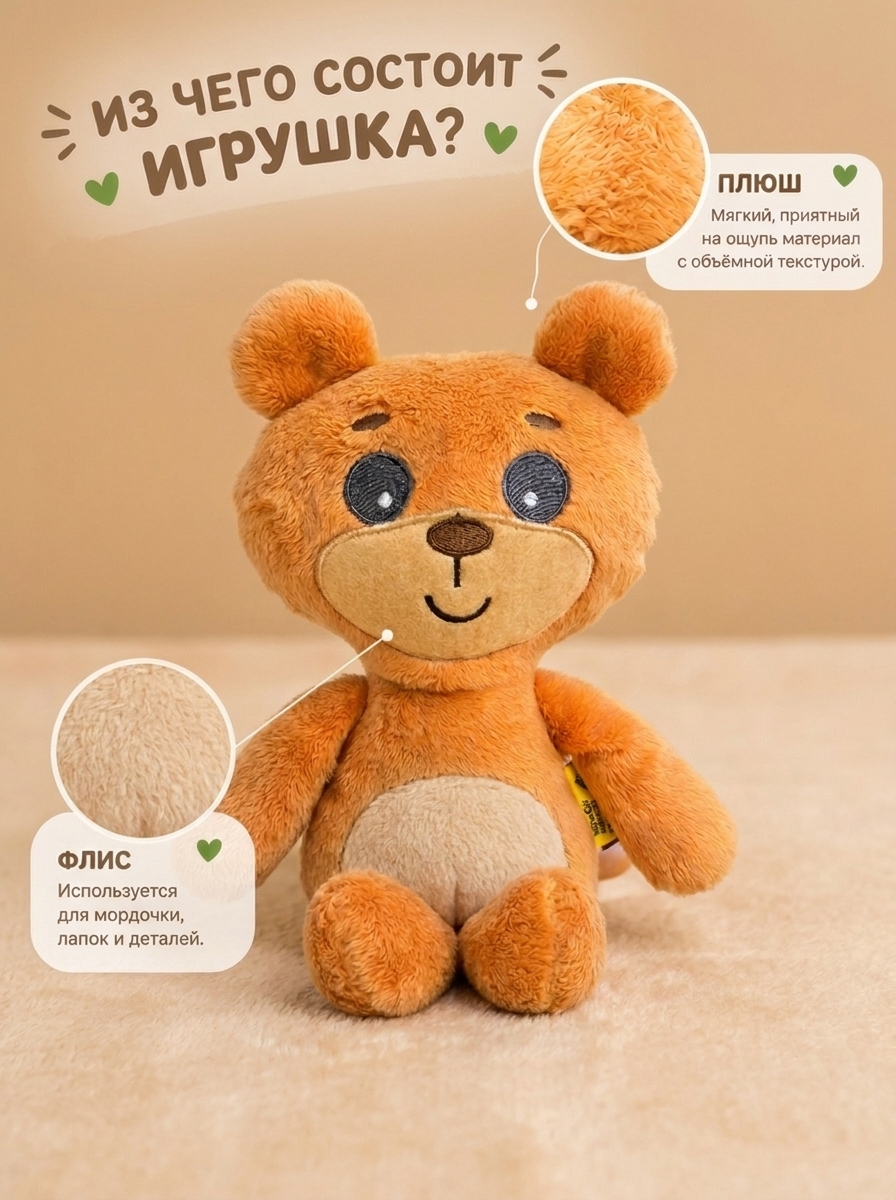 Мягкая игрушка Штучки к которым тянутся ручки мишка - фото 2