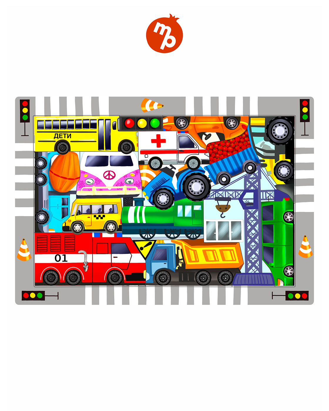 Пазл 1TOY Город машин деревянный - фото 7