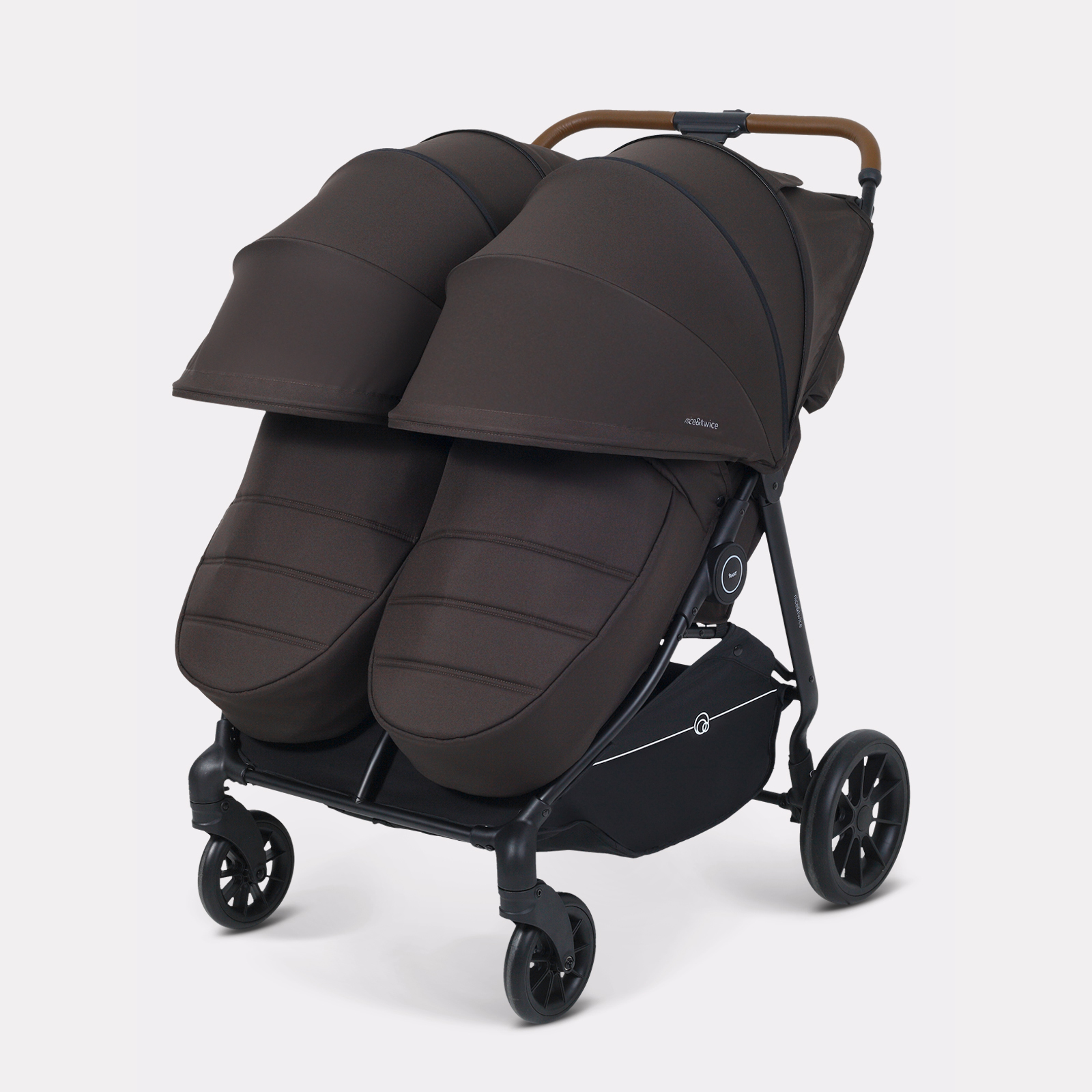 Коляска прогулочная для двойни Rant Twinny, chocolate коричневый - фото 3