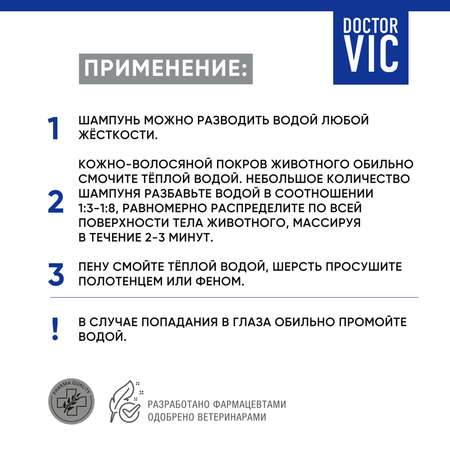Шампунь для собак Doctor VIC для жесткошерстных 250мл