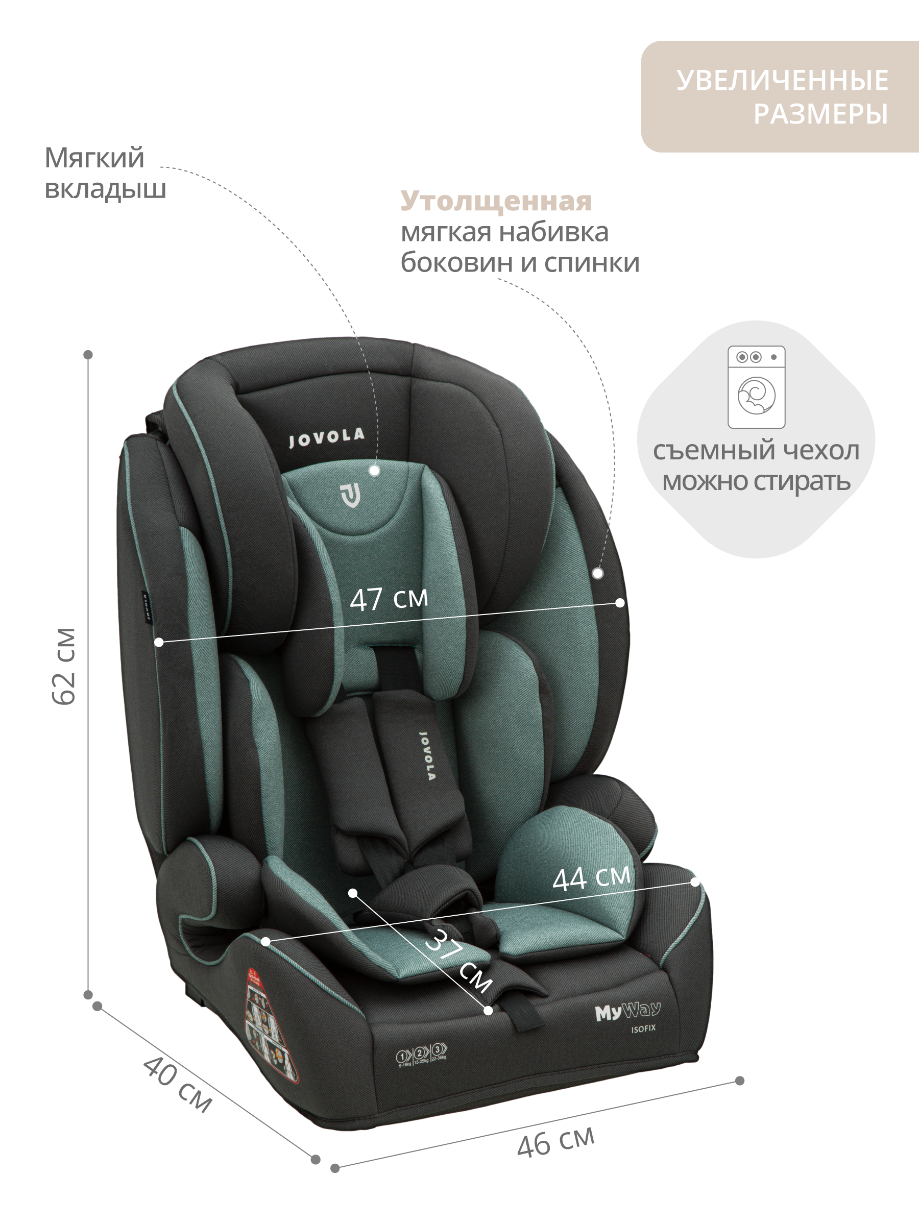 Автокресло JOVOLA MyWay Isofix 1/2/3 (9-36 кг) - фото 6