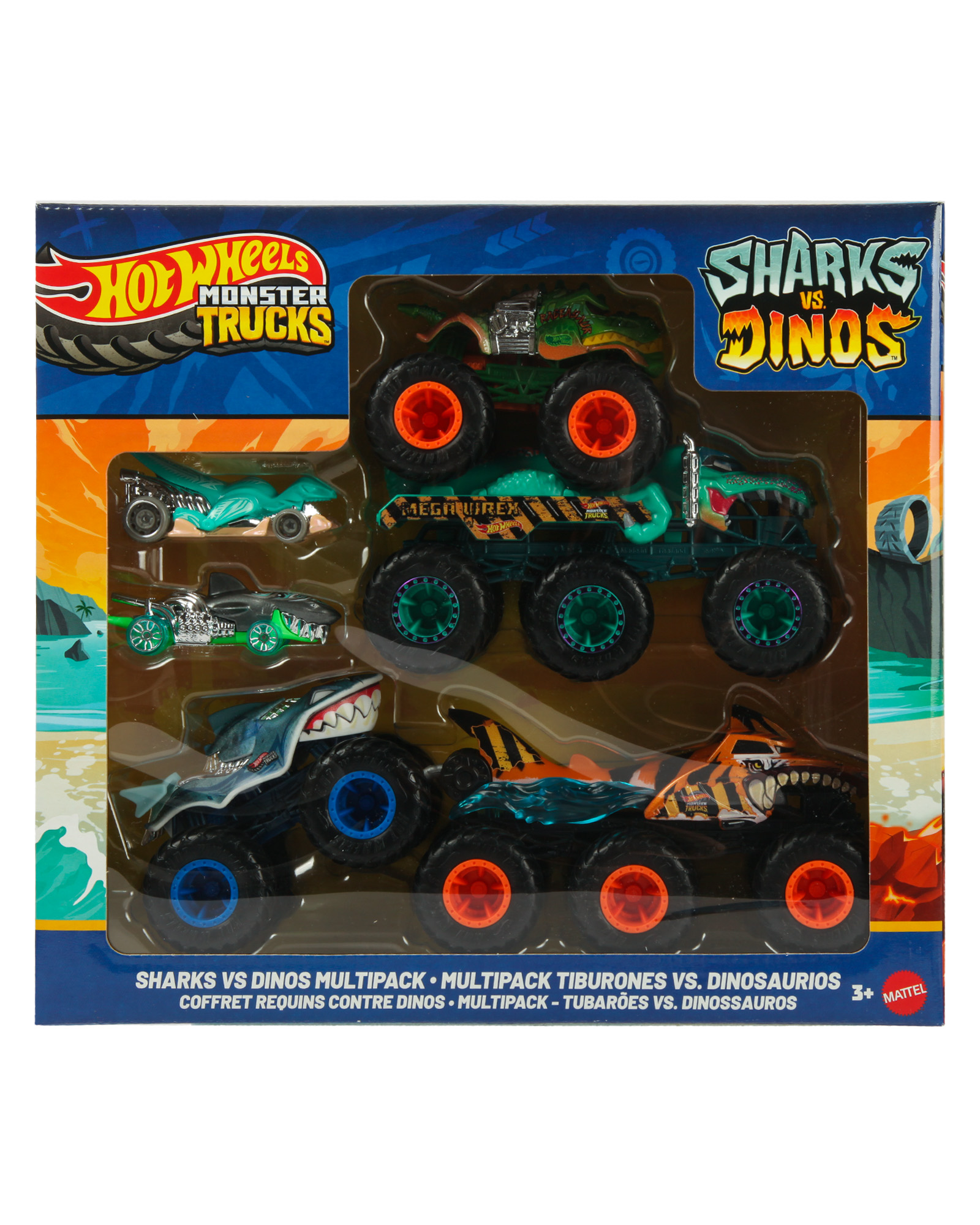 Монстр-трак Hot Wheels Акулы против Динозавров 1:64 JGD68 - фото 7