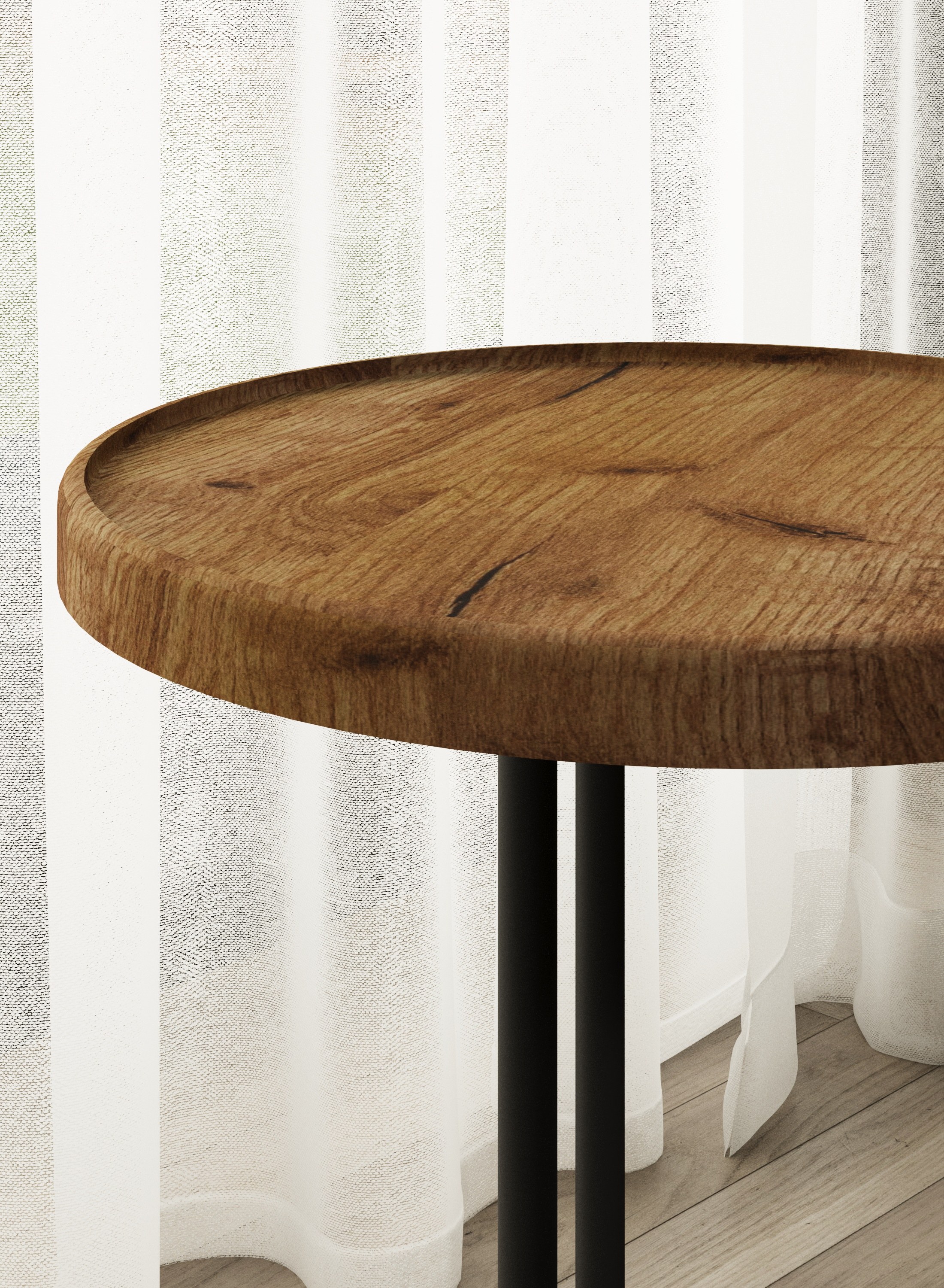 Стол журнальный SLINE Кальяри вяз браун черный - фото 4