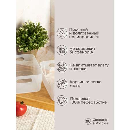 Комплект корзинок Phibo универсальных Scandi 240x170x90 мм 3.1л 2 шт бесцветный
