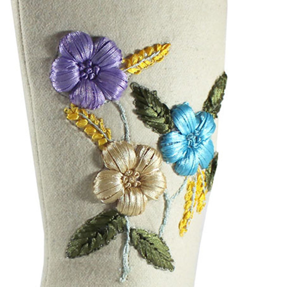 Валенки Europen N192A-99A-SV/цветы EUROPEN Сапоги войлочные для девочки,бежево-черный - фото 5