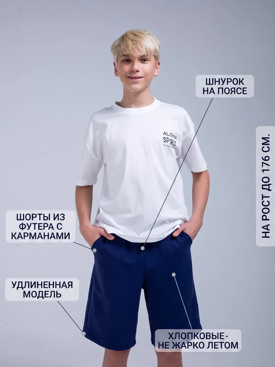 Шорты подростковые удлиненные Be Friends 0221_синий - фото 4