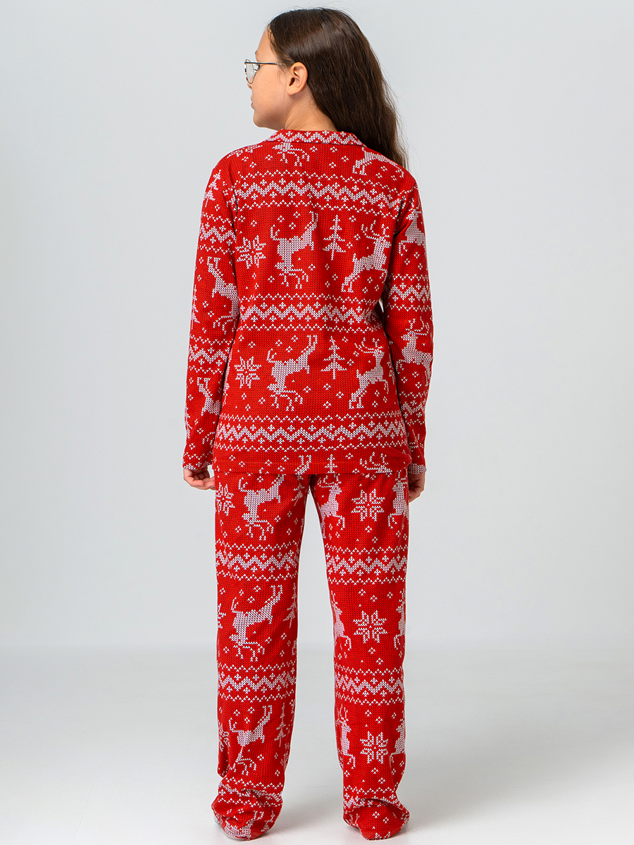 Пижама HappyFox HF00105красный.олени - фото 3
