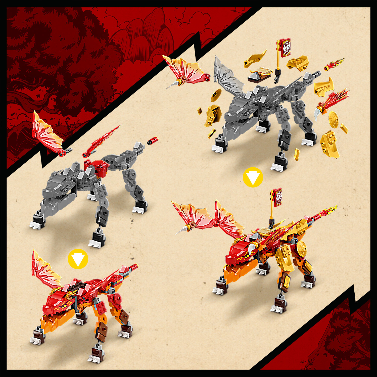 Конструктор LEGO NINJAGO Огненный дракон ЭВО Кая блочный - фото 6
