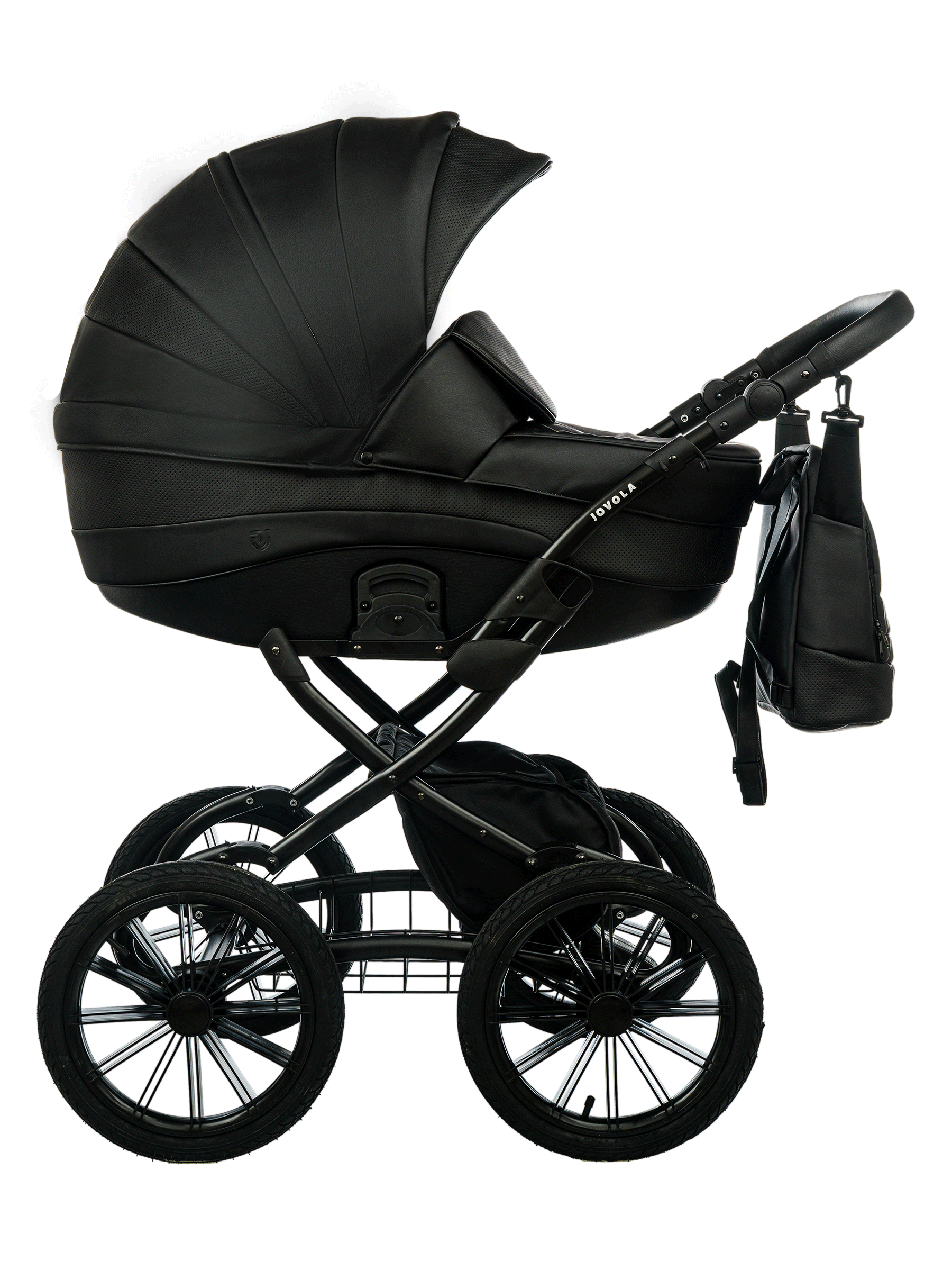 Коляска 2в1 JOVOLA Velino Plus Ve 03 черная кожа - фото 2
