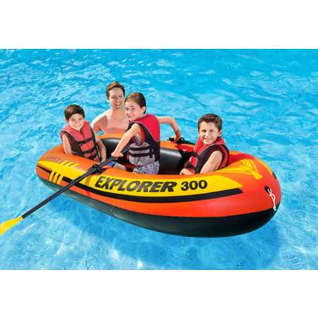 Надувная лодка INTEX EXPLORER 300 211х117х41см с веслами и насосом 58332NP