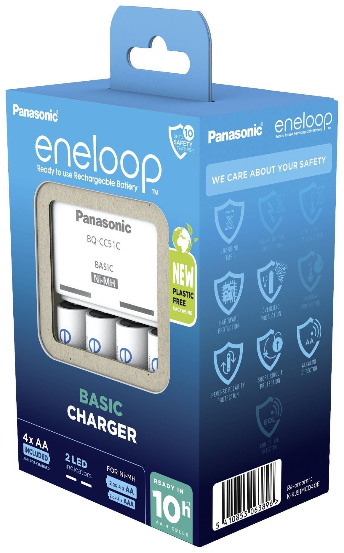 Зарядное устройство Panasonic Basic Charger с аккумуляторами Eneloop 4шт AA 2000mAh - фото 1