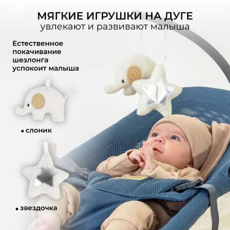 Детский шезлонг AmaroBaby Baby relax синий