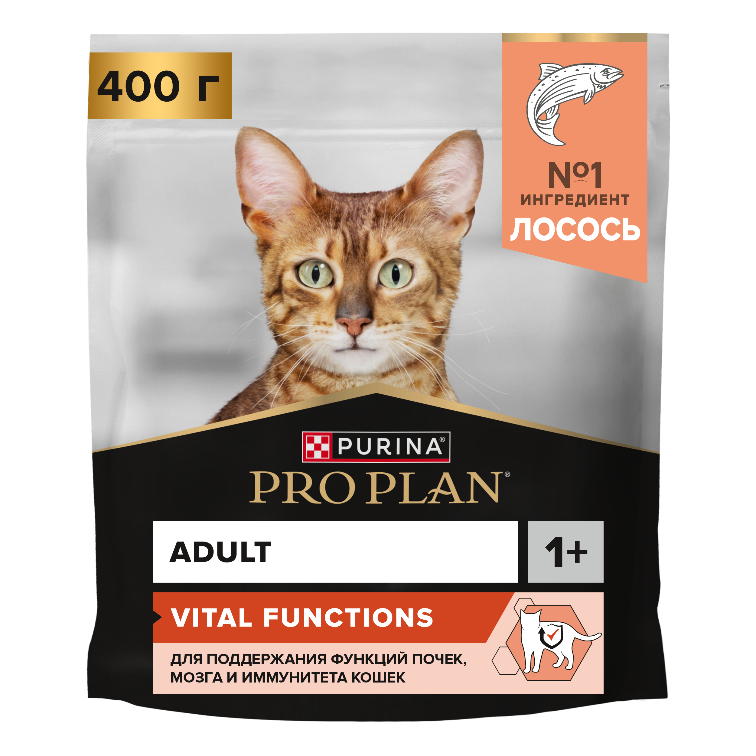 Корм сухой для кошек PRO PLAN VITAL FUNCTIONS 400г с лососем - фото 1