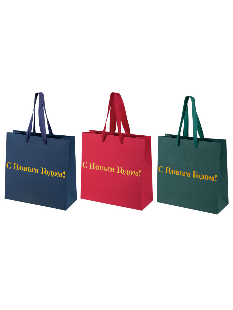 Пакет подарочный новогодний Золотая сказка пакетики для подарков и сладостей набор 3 штуки - фото 3
