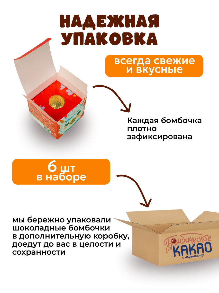 Шоколадные бомбочки Бомбическое какао набор 6 шт - фото 7