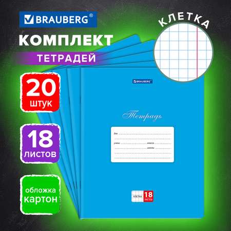Тетрадь Brauberg клетка 18 лист. 20 шт.