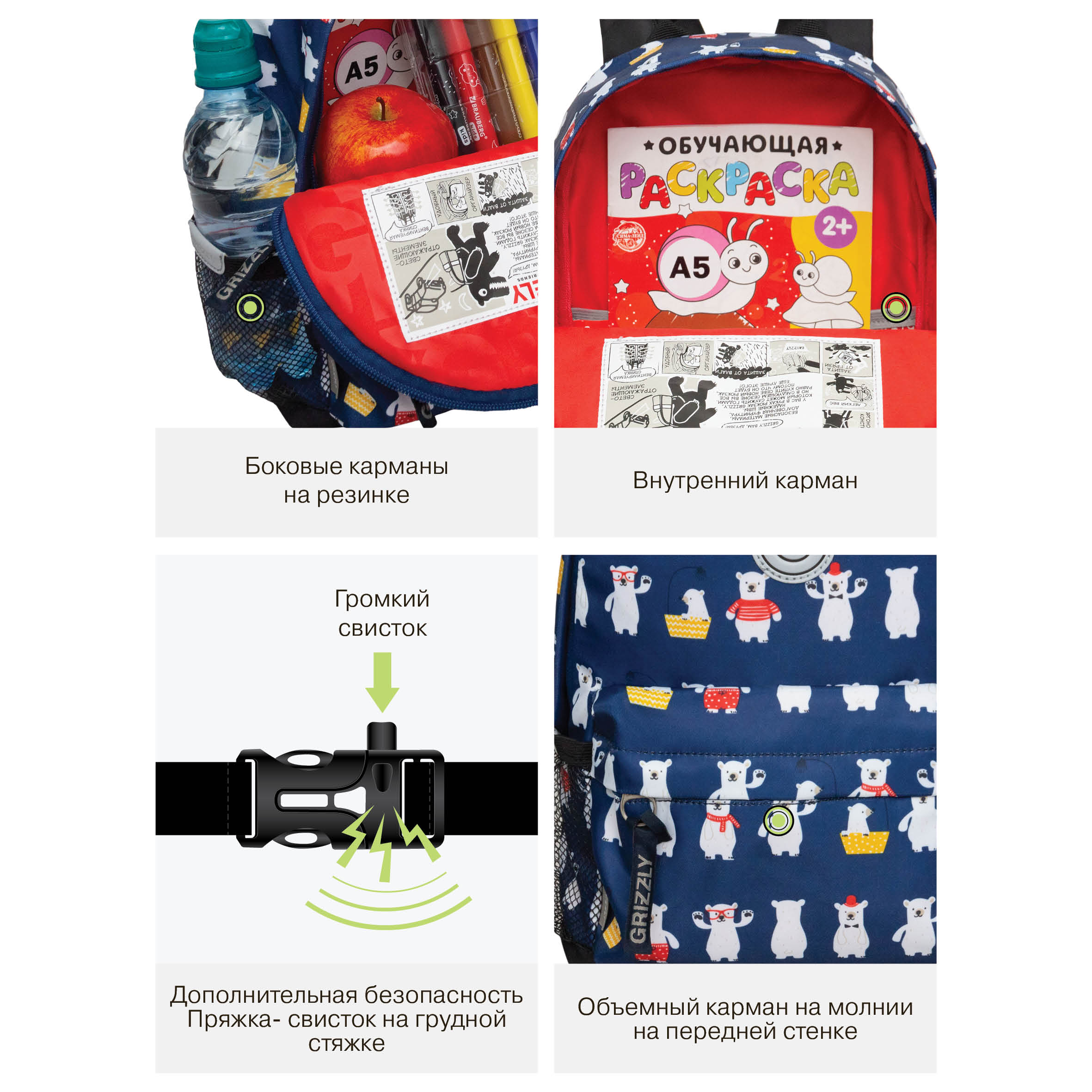 Рюкзак дошкольный Grizzly детский - фото 12