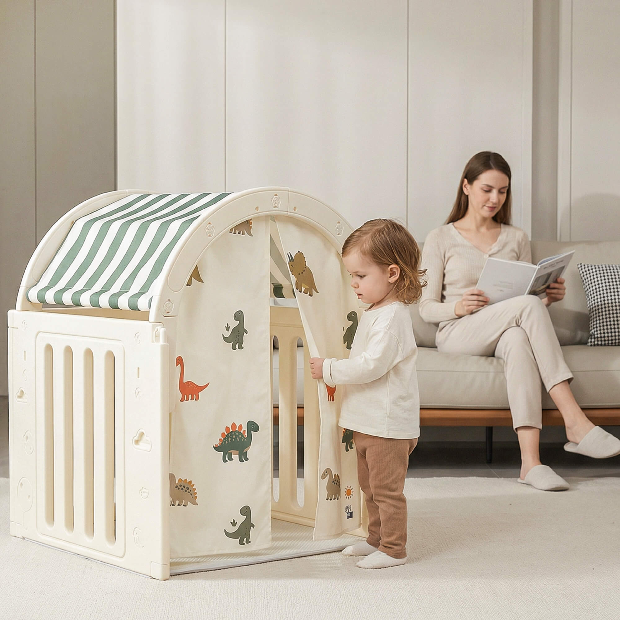 Домик UNIX Kids Dino Green для игр и отдыха - фото 15