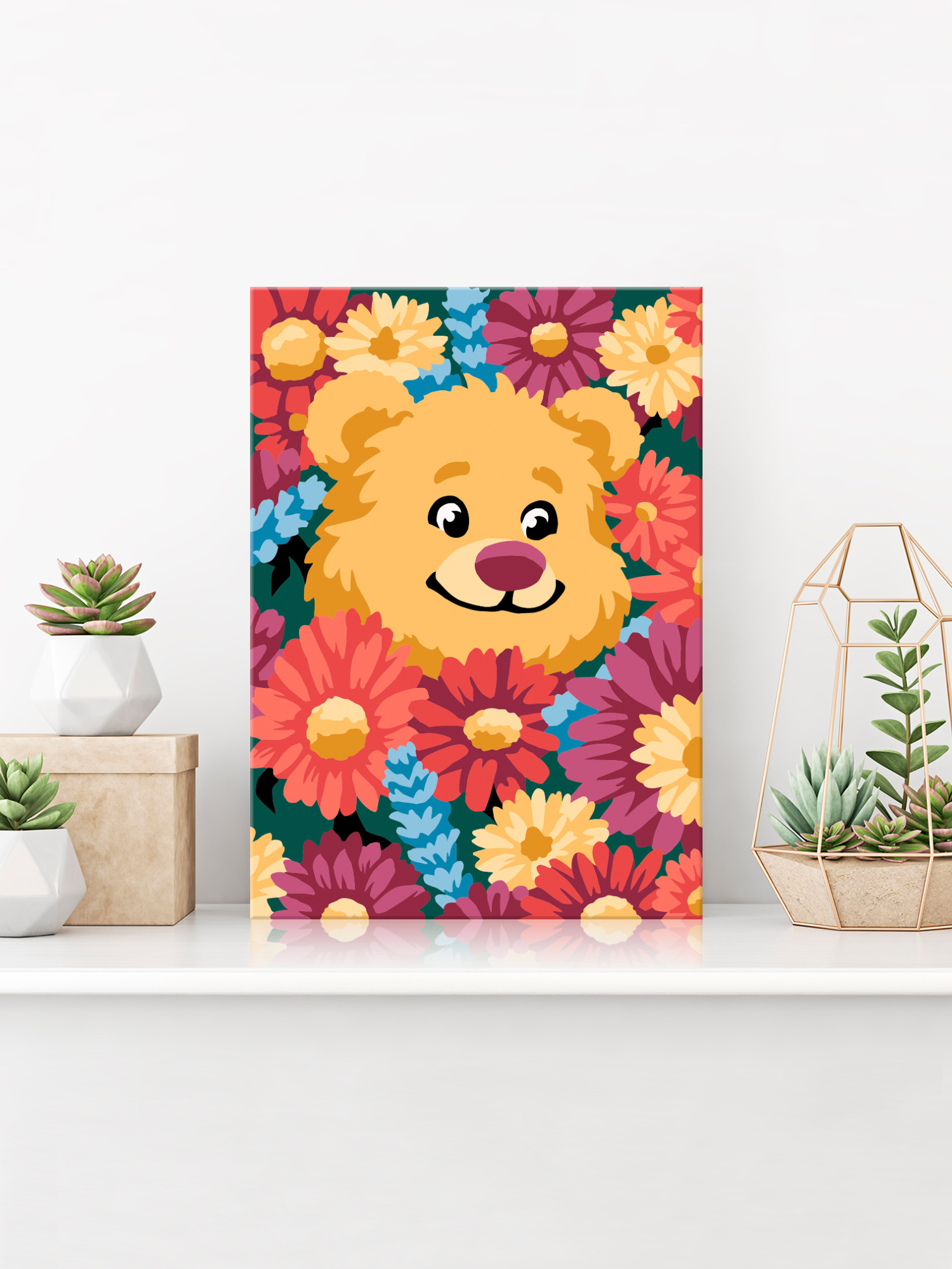 Картина по номерам Hobby Paint Мишка в цветах в ассортименте - фото 3