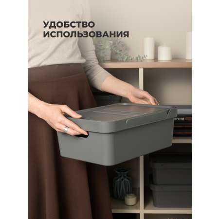 Набор ящиков с крышкой Econova Универсальные 38х27 6х14 см 12л