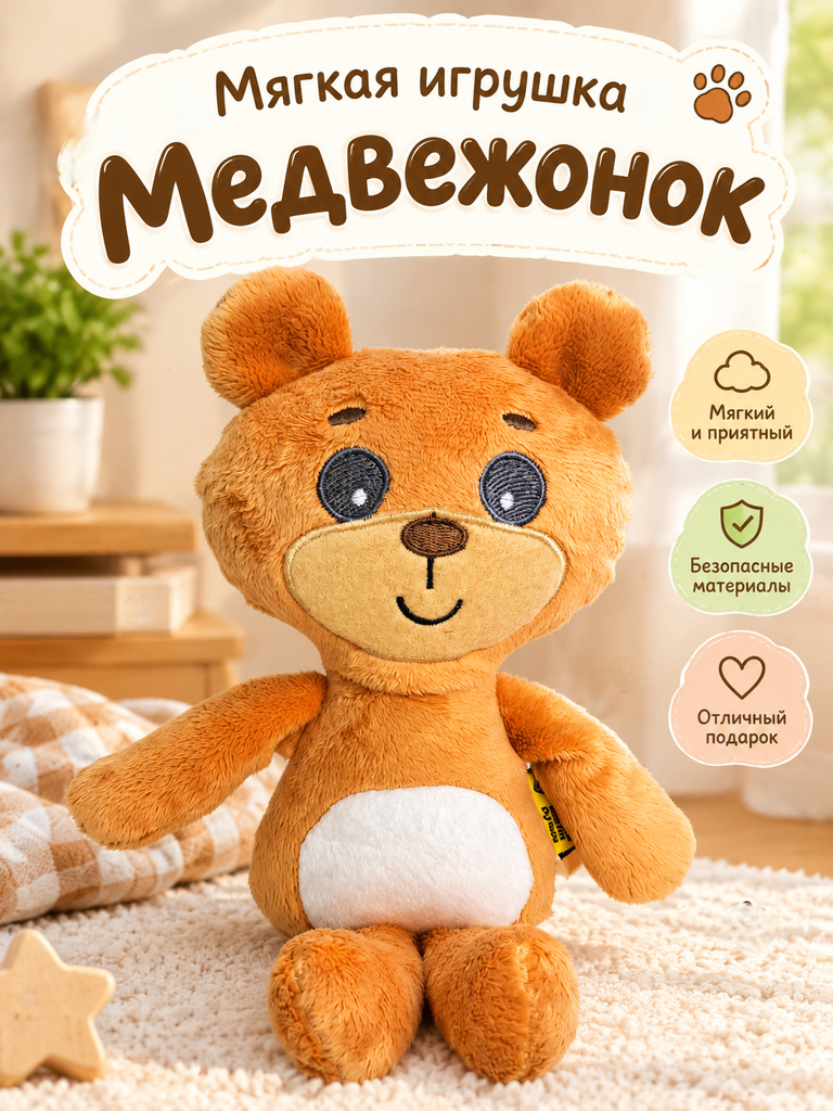 Мягкая игрушка Штучки к которым тянутся ручки мишка - фото 1