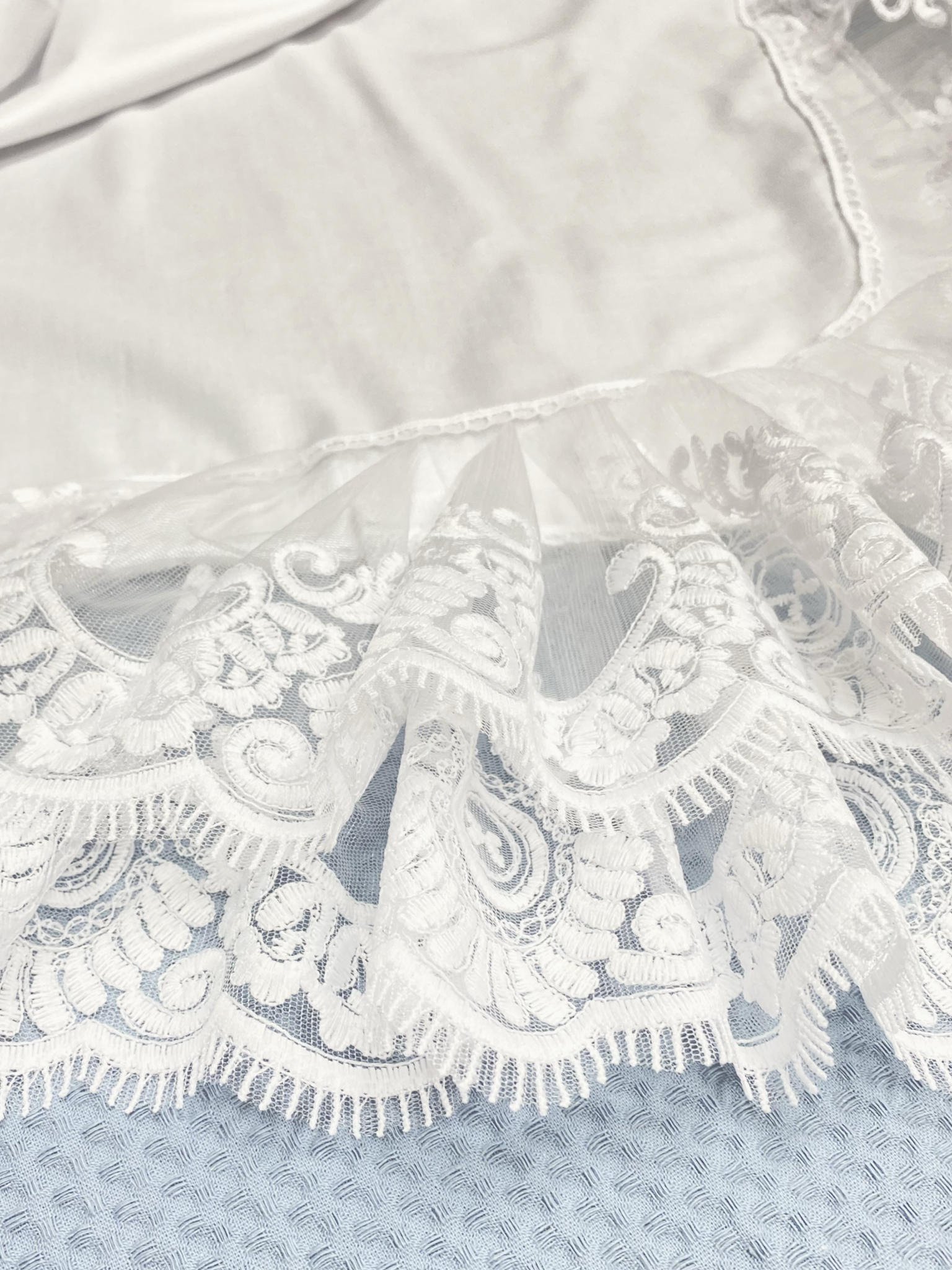 Конверт на выписку Делоникс Пеленка уголок с кружевом белый - фото 6