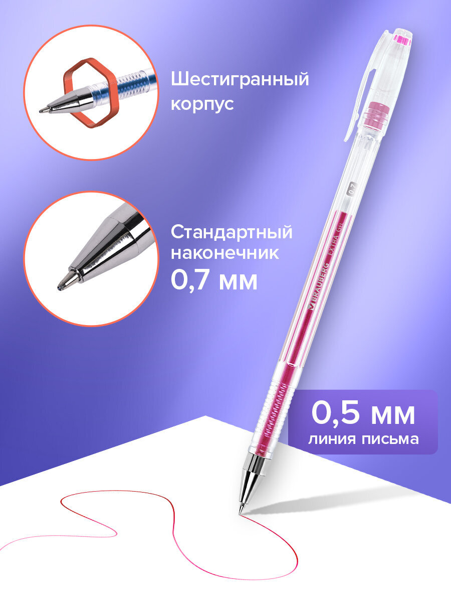 Ручка гелевая Brauberg 6 шт. - фото 2