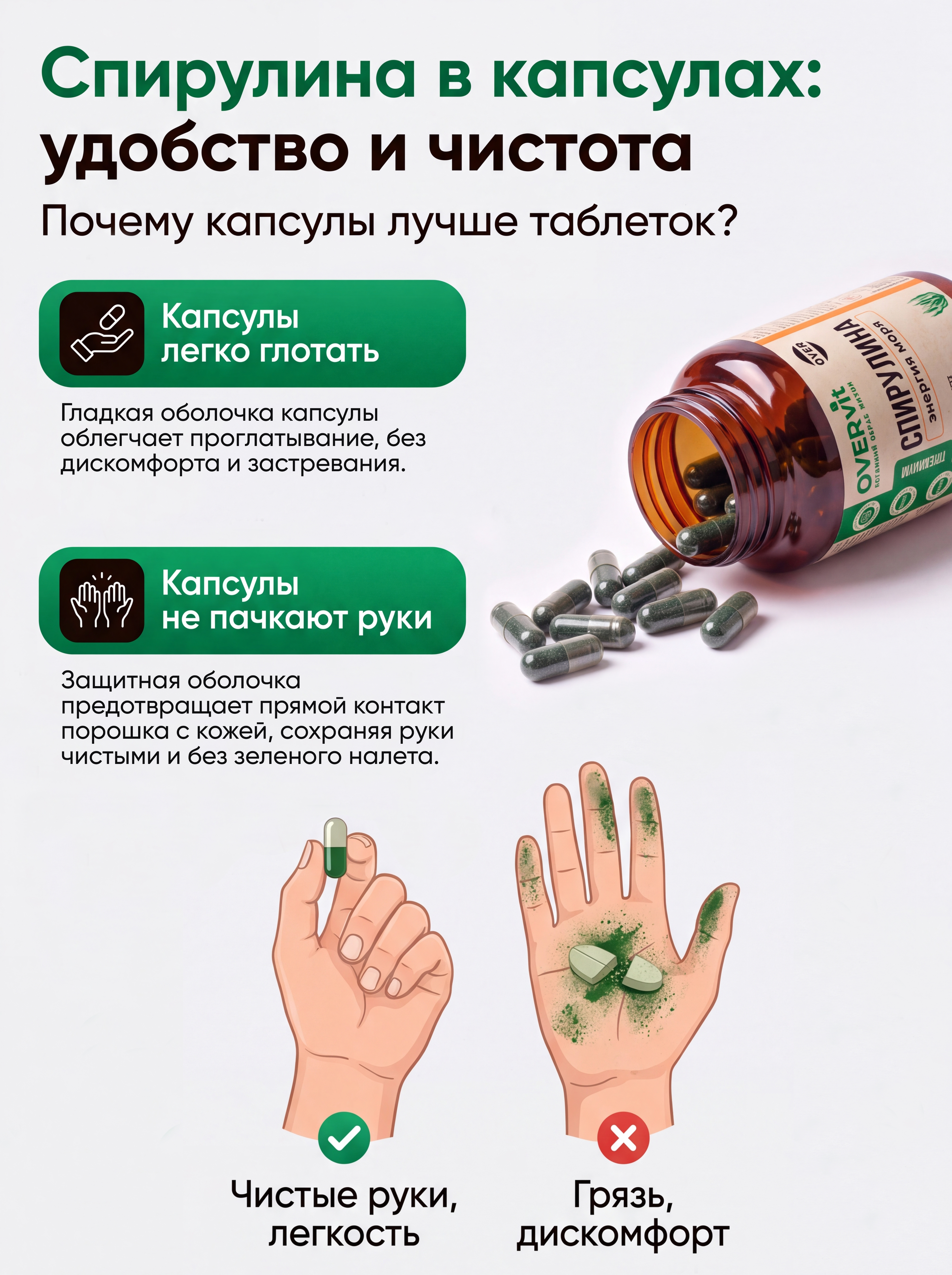 Спирулина OVER витамины для похудения и детокса антиоксидант 90 капсул - фото 11