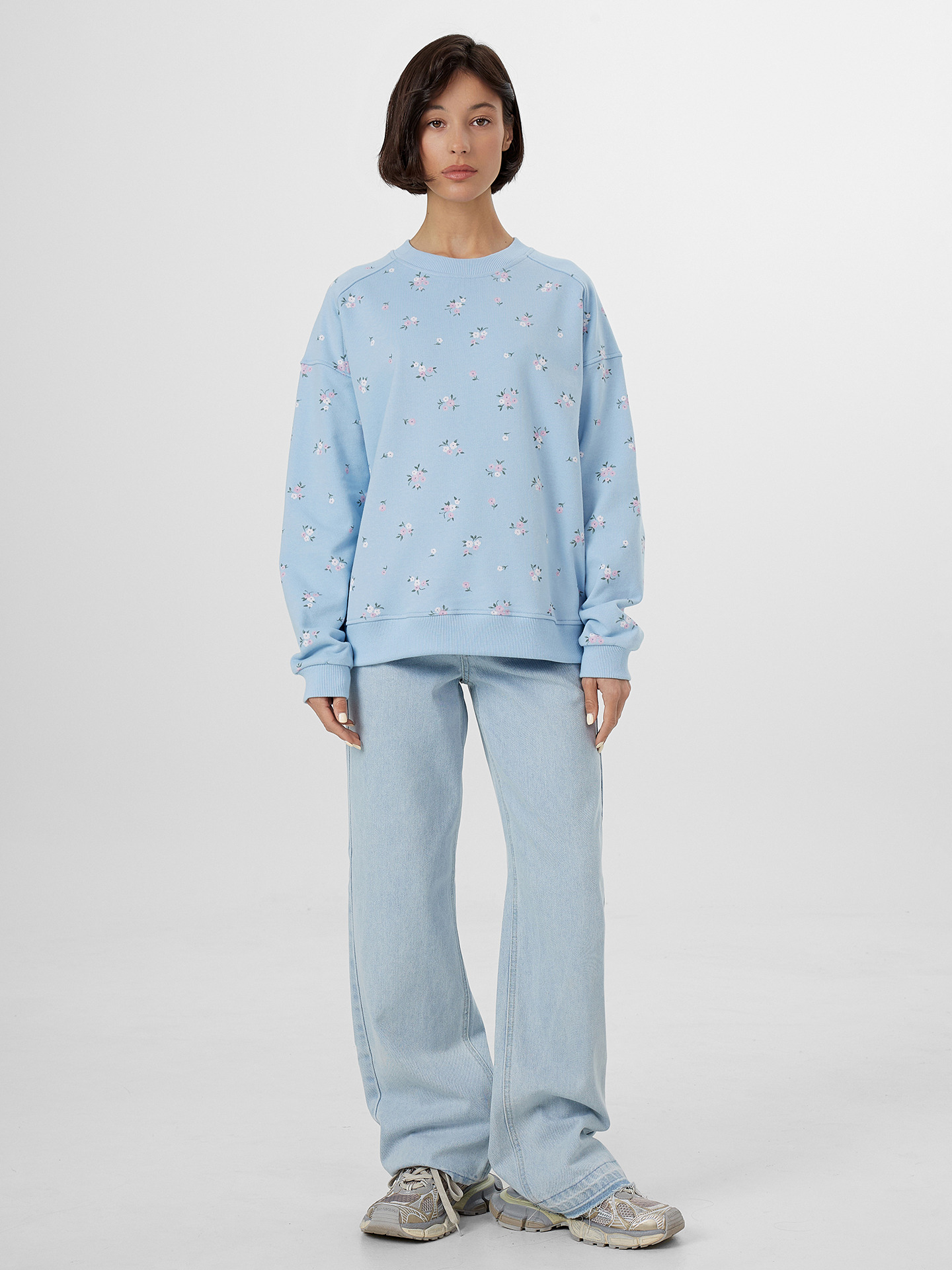 Свитшот Mark Formelle (Марк Формэль) 122969/цветочки на св.голубом - фото 3