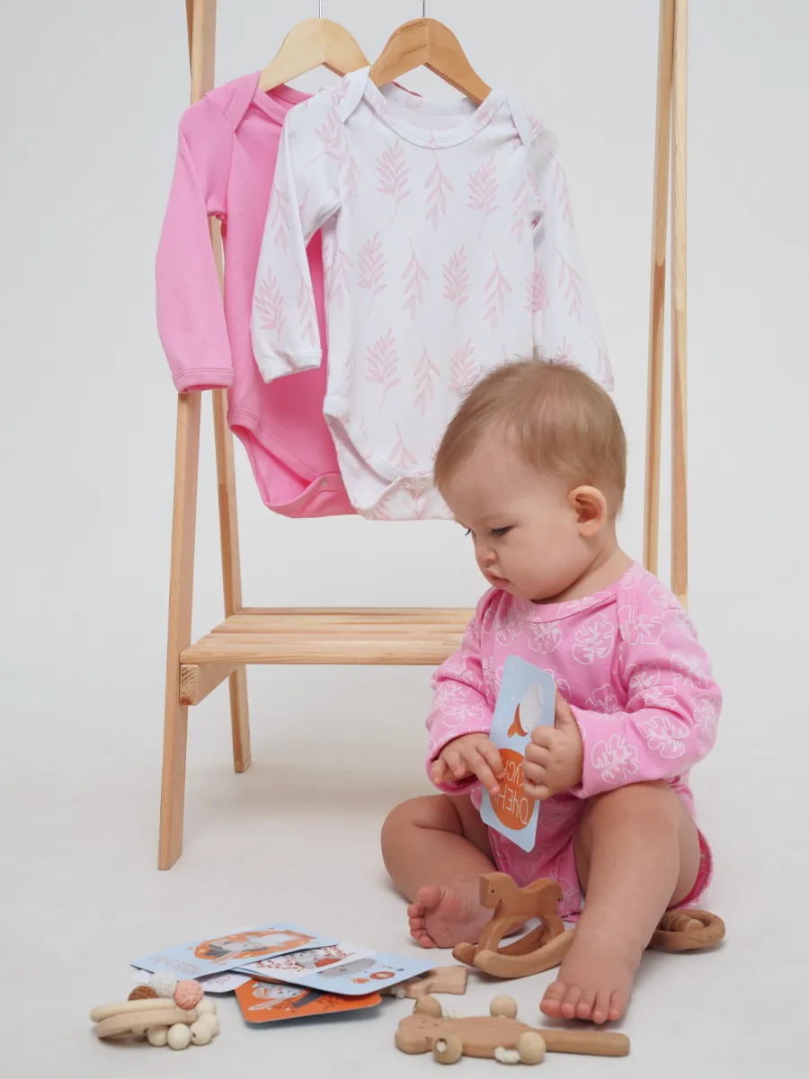 Боди 3 шт Супер Пупс нбр/3пр/боди/SK20розовыйлисточкиветочки - фото 13