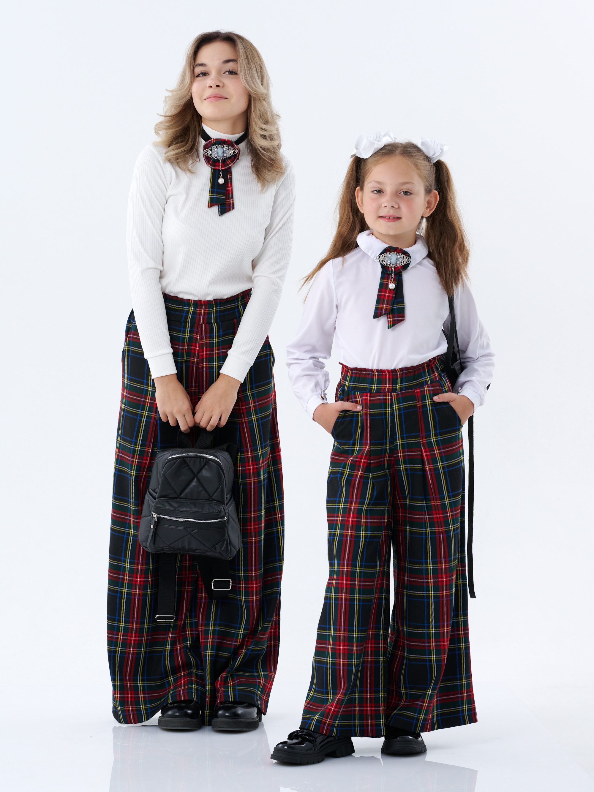 Брюки КрутышОк Т-051 черный, зеленый клетка - фото 4