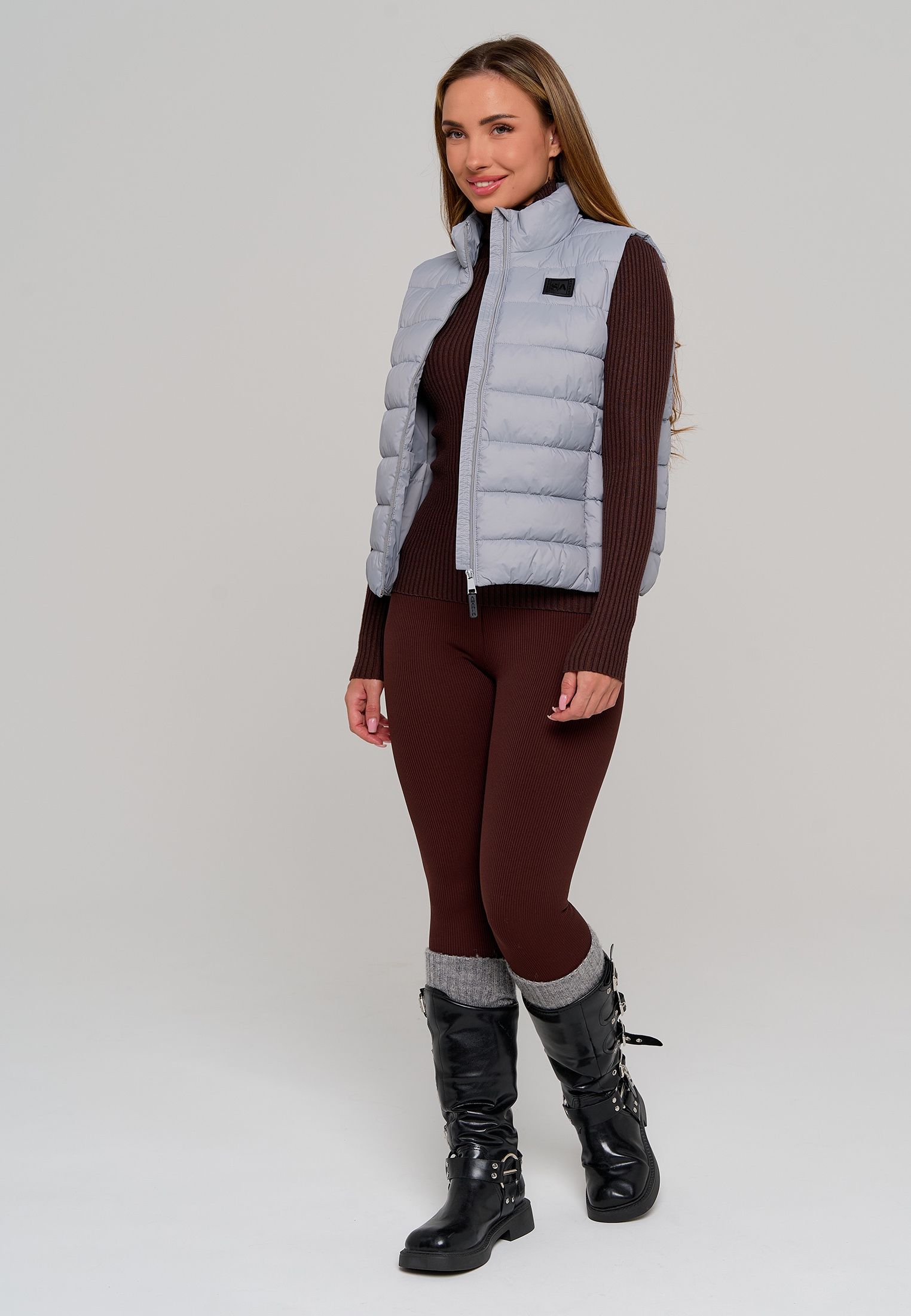 Жилет Stylish AMADEO AV-8508-светло-серый - фото 5