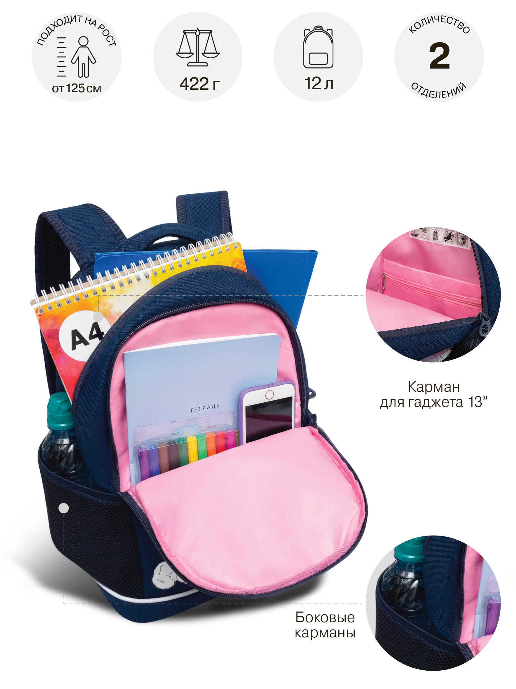 Рюкзак Grizzly для девочки - фото 7