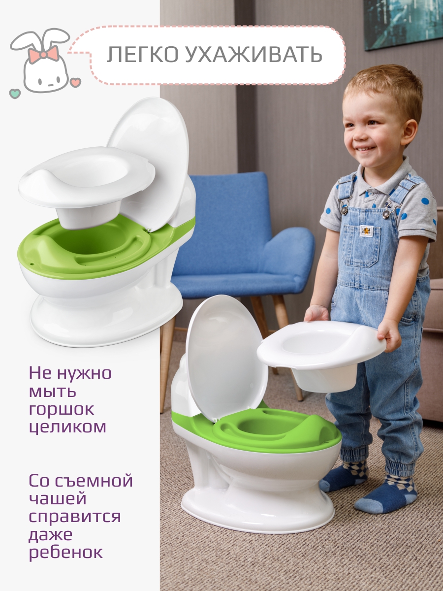 Горшок KidWick Панда музыкальный зеленый - фото 6