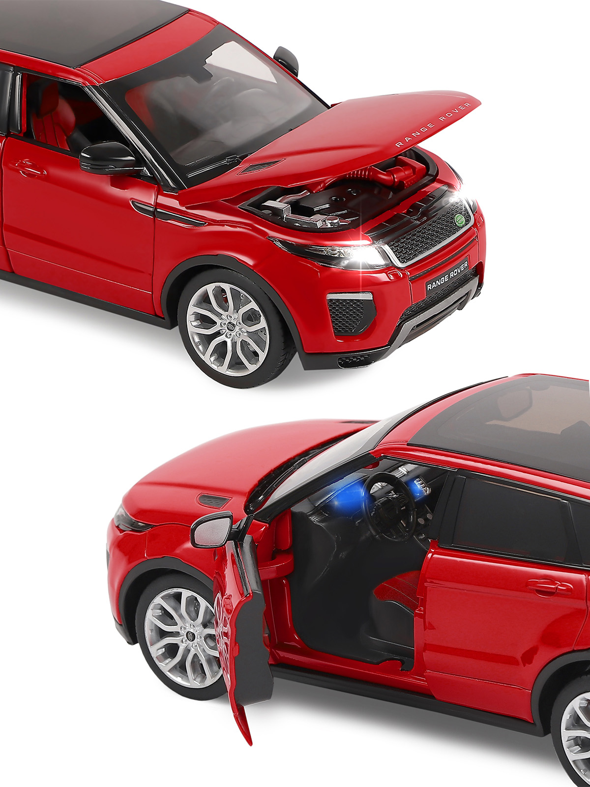 Внедорожник АВТОпанорама Land Rover Range Rover Evoque HSE 1:24 красный JB1200120 - фото 9